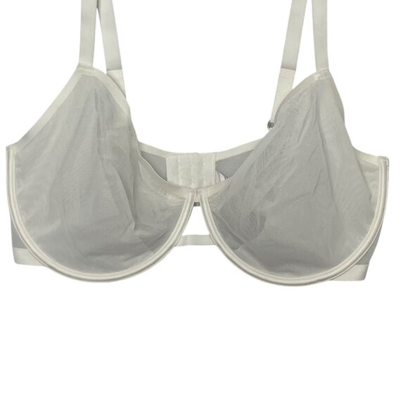Auden Unlined Underwire Bra 38DDD Cream New Demi Coverage Adjustable - Picture 3 of 13
